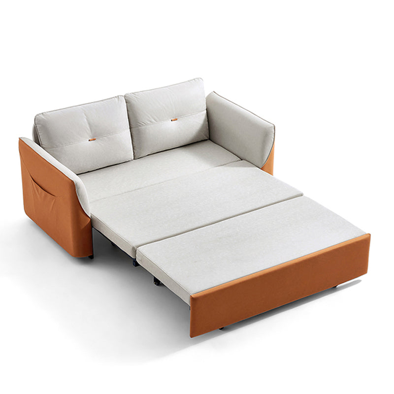 Faux leather Sofa Bed with Pillow Back Convertible Sofa with Magazine Storage