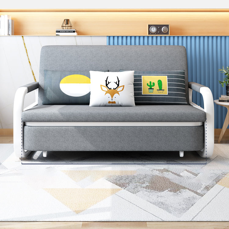 35.43" Wide Linen Sleeper Sofa with Storage Light Gray Sofa Bed