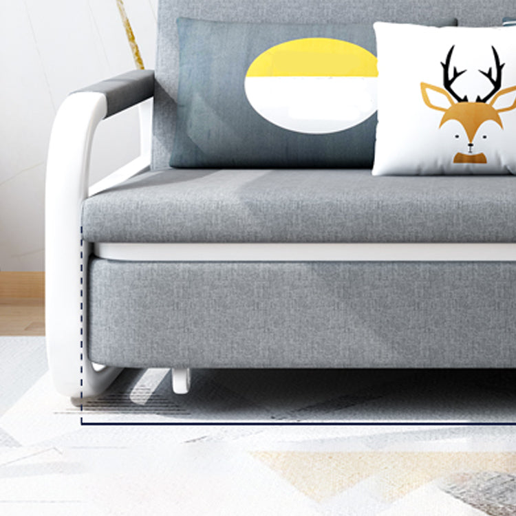 35.43" Wide Linen Sleeper Sofa with Storage Light Gray Sofa Bed