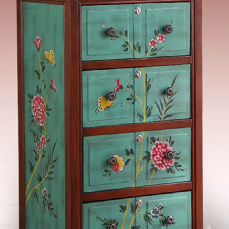 Traditional Wooden Bedroom Storage Chest Vertical Chest with 4 Drawers