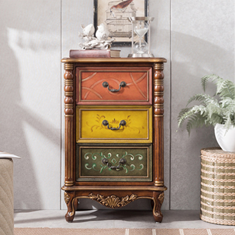 Traditional Vertical Storage Chest Bedroom Chest in Brown with 3 Drawers