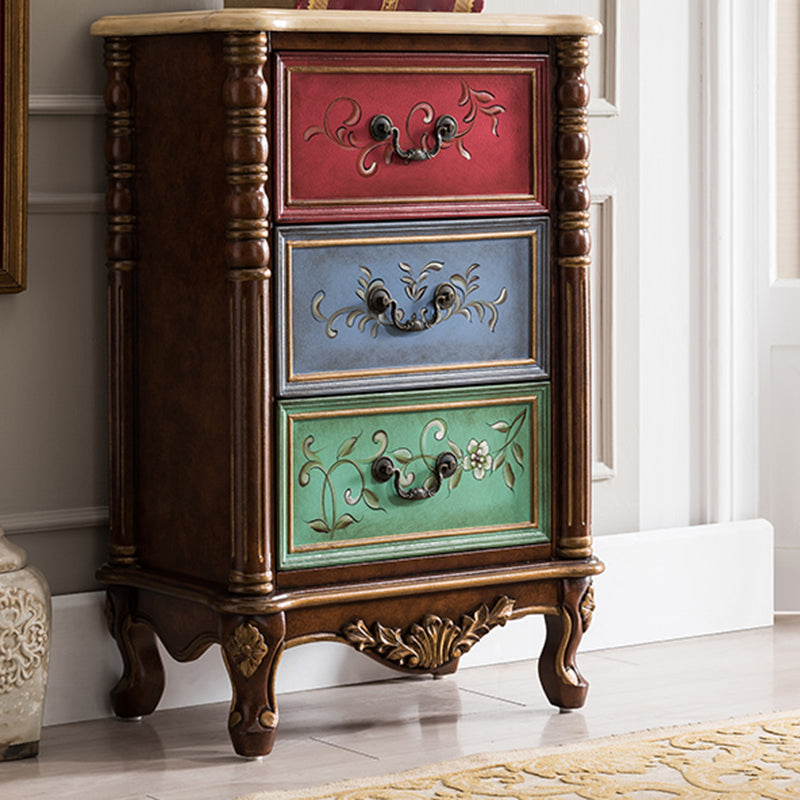 Traditional Vertical Storage Chest Bedroom Chest in Brown with 3 Drawers