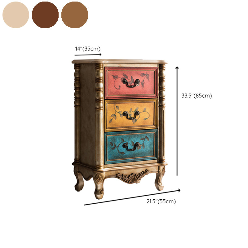 Traditional Vertical Storage Chest Bedroom Chest in Brown with 3 Drawers