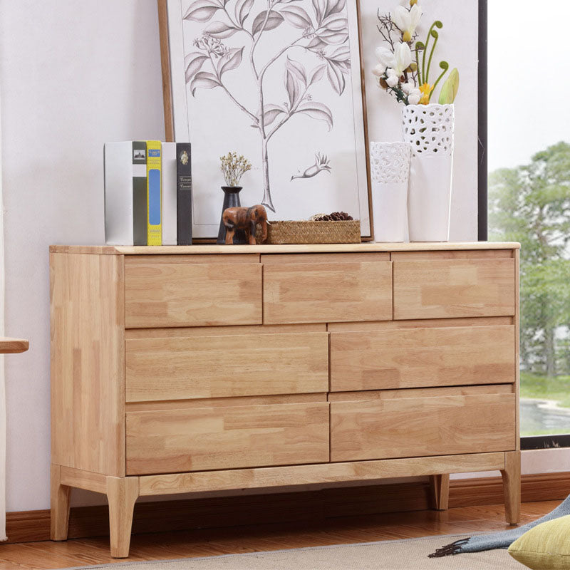 Bedroom Rubber Wood Storage Chest Contemporary Chest with Drawers