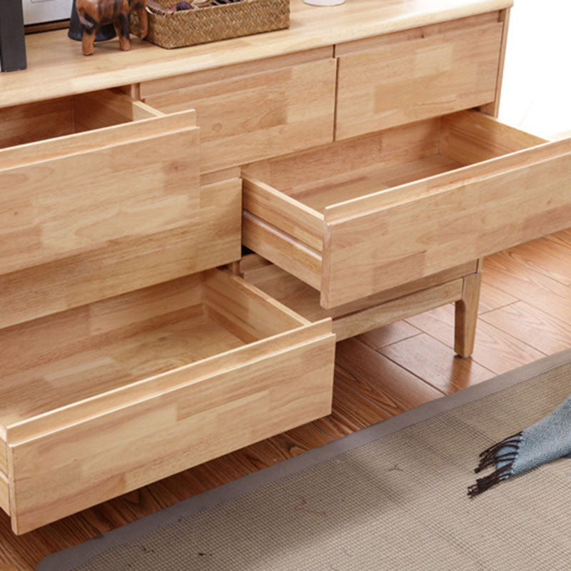 Bedroom Rubber Wood Storage Chest Contemporary Chest with Drawers