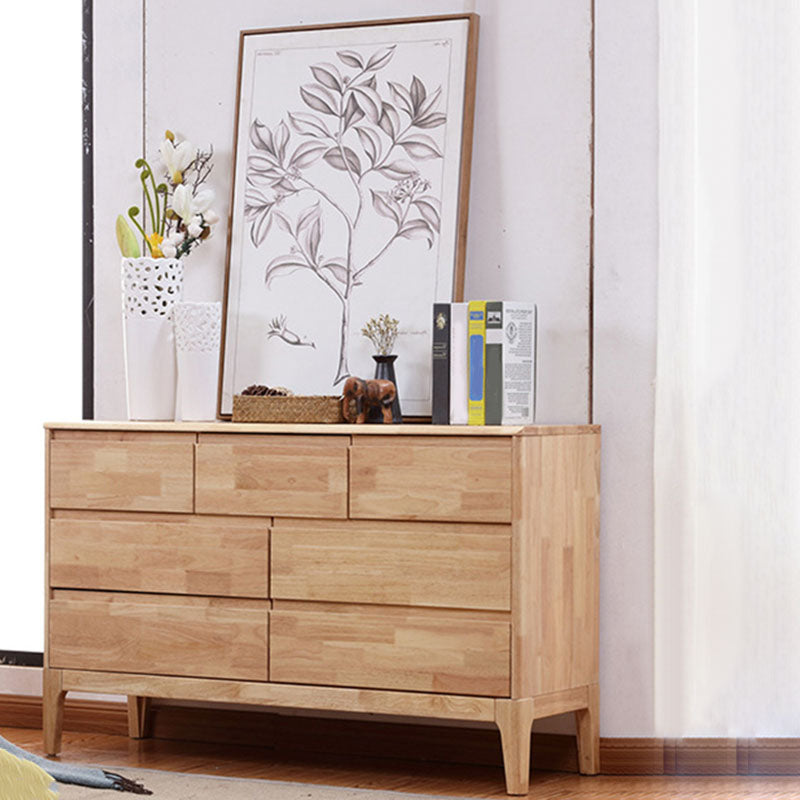 Bedroom Rubber Wood Storage Chest Contemporary Chest with Drawers