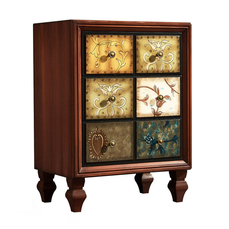 Traditional Solid Wood Storage Chest Bedroom Chest in Brown with Drawers