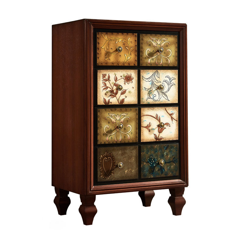 Traditional Solid Wood Storage Chest Bedroom Chest in Brown with Drawers