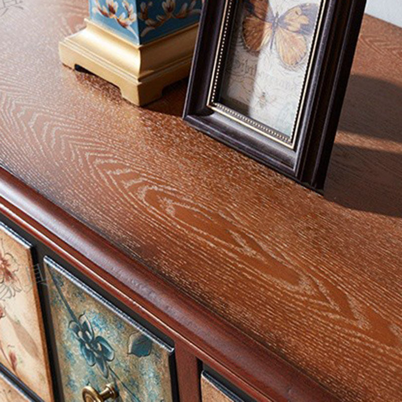 Traditional Solid Wood Storage Chest Bedroom Chest in Brown with Drawers