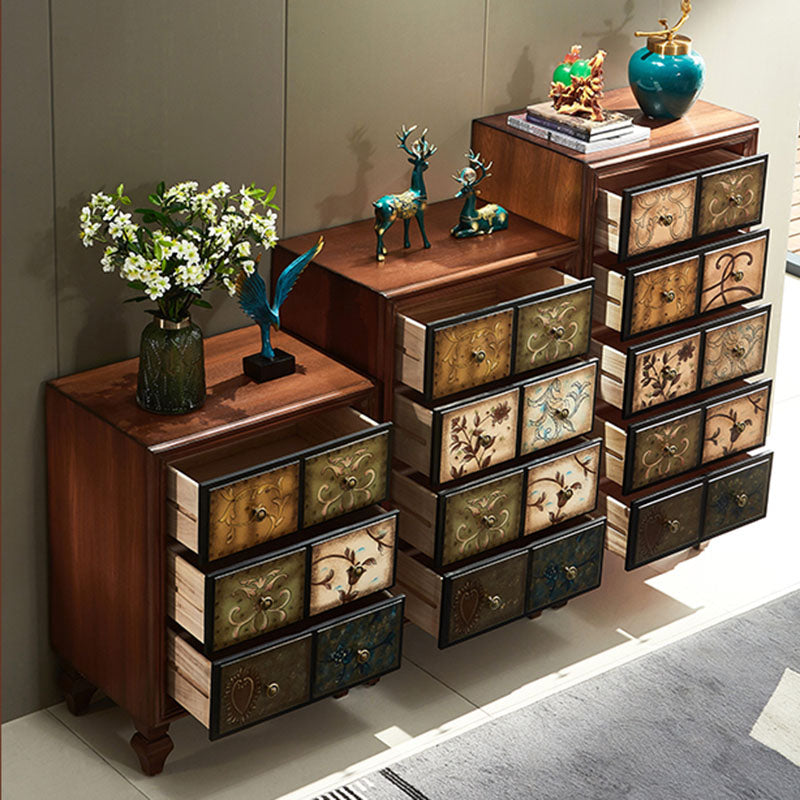 Traditional Solid Wood Storage Chest Bedroom Chest in Brown with Drawers