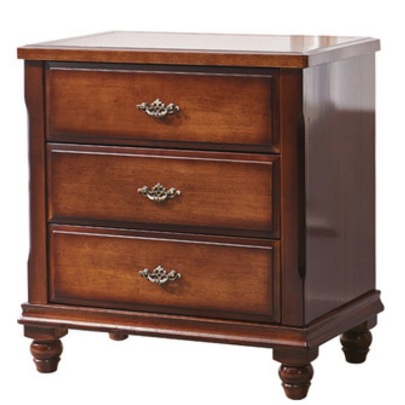 Traditional Bedroom Rubber Wood Storage Chest Vertical Chest with Drawers