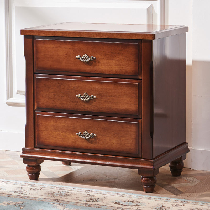 Traditional Bedroom Rubber Wood Storage Chest Vertical Chest with Drawers