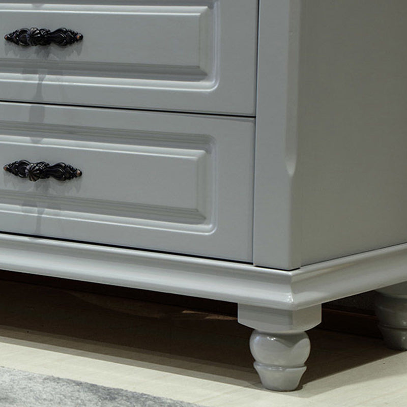 Traditional Bedroom Rubber Wood Storage Chest Vertical Chest with Drawers