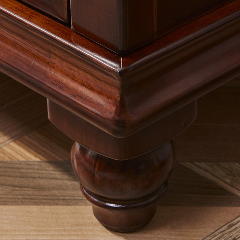 Traditional Bedroom Rubber Wood Storage Chest Vertical Chest with Drawers