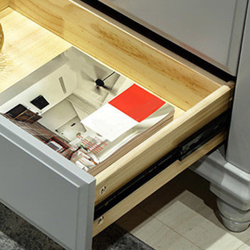 Traditional Bedroom Rubber Wood Storage Chest Vertical Chest with Drawers