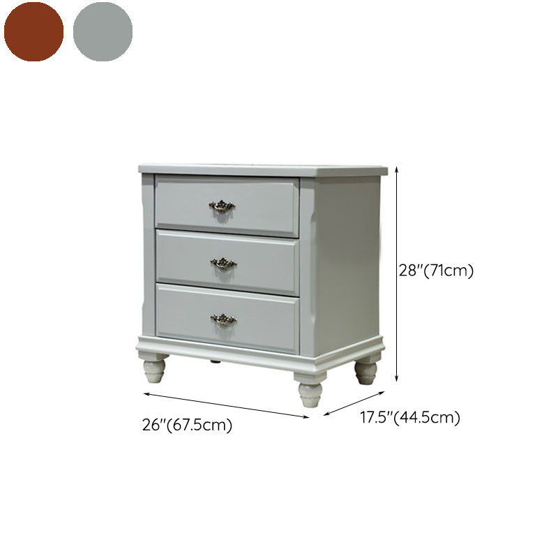 Traditional Bedroom Rubber Wood Storage Chest Vertical Chest with Drawers