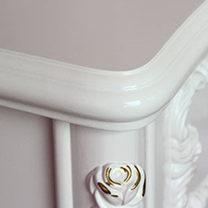 Traditional Bedroom Wooden Storage Chest Vertical Chest in White with Drawers