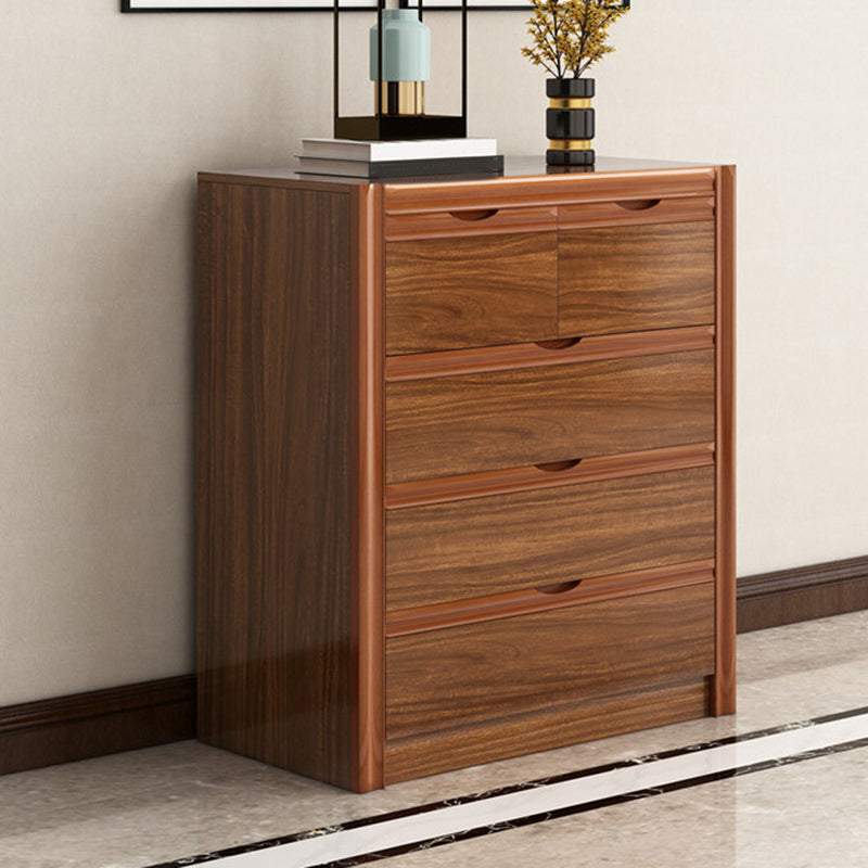 Contemporary Storage Chest Bedroom Chest in Brown with Drawers