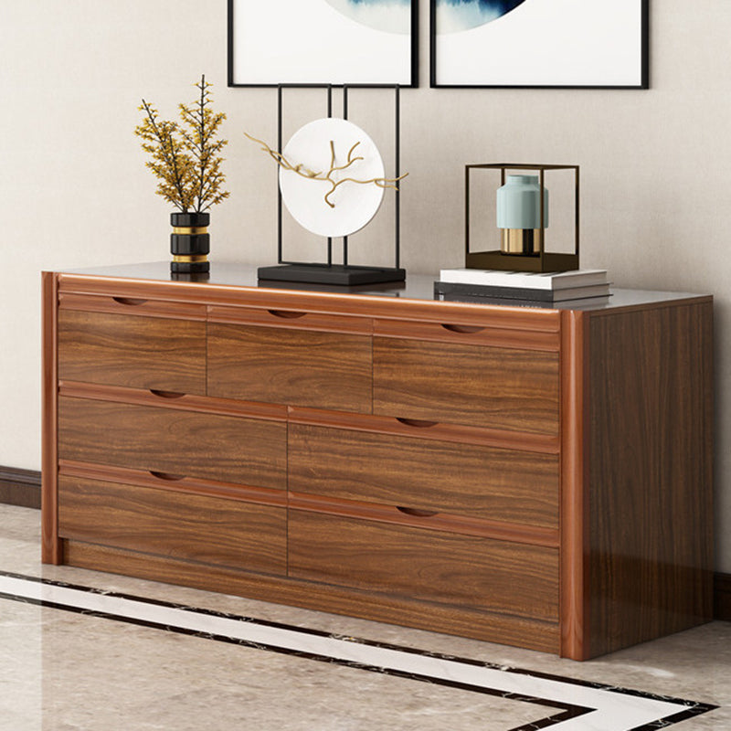 Contemporary Storage Chest Bedroom Chest in Brown with Drawers