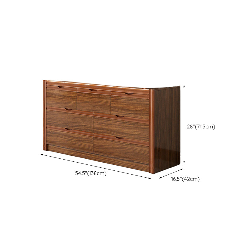 Contemporary Storage Chest Bedroom Chest in Brown with Drawers