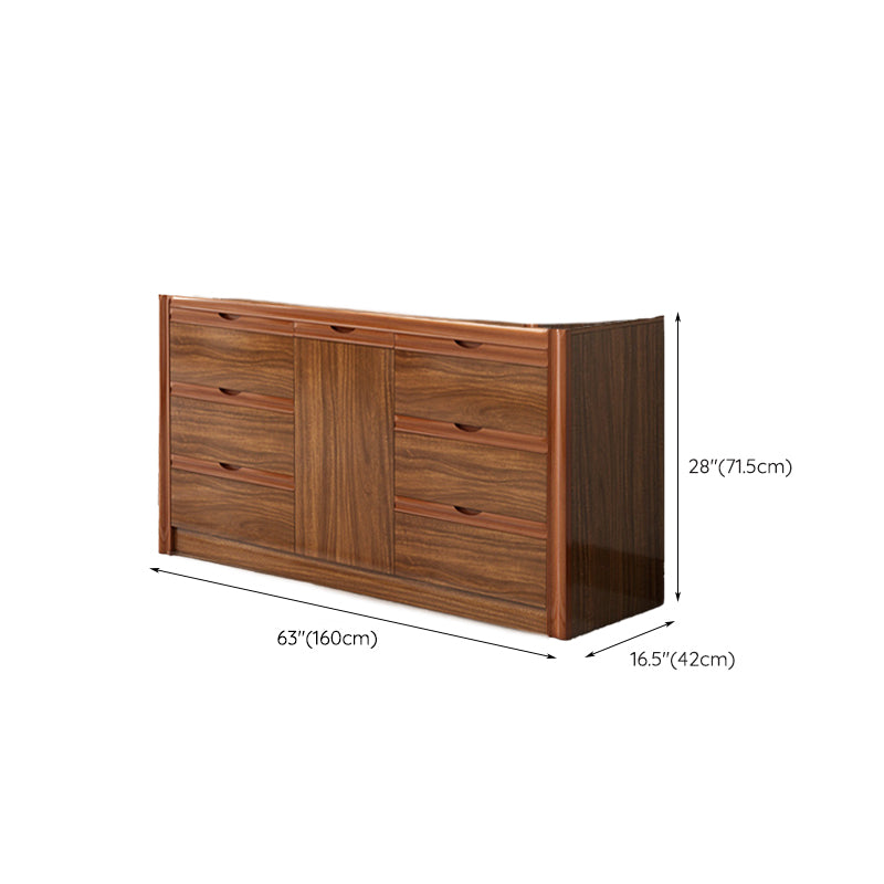 Contemporary Storage Chest Bedroom Chest in Brown with Drawers