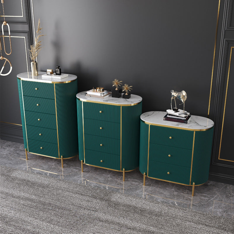 Glam Stone Bedroom Chest 16" Wide Storage Chest with Drawers