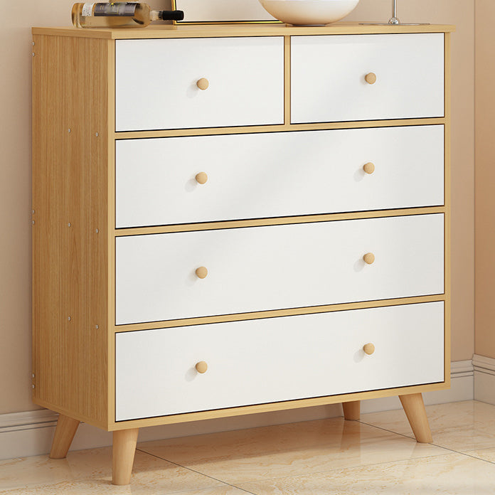 Contemporary Wood Storage Chest Matte Finish Bedroom Dresser
