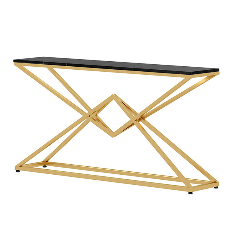 11" Wide Stone Glam Console Table Rectangle Console Sofa Table