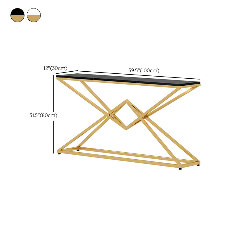 11" Wide Stone Glam Console Table Rectangle Console Sofa Table