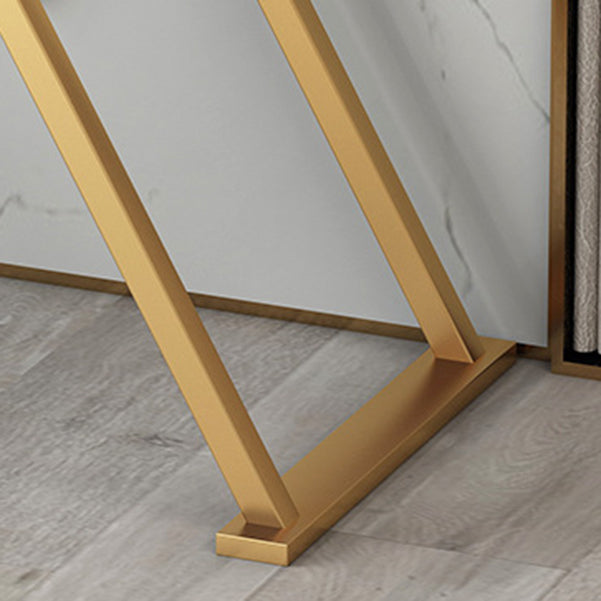 Contemporary Console Accent Table Antique Finish Rectangle Console Sofa Table in Marble