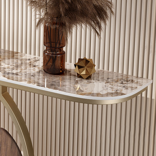 Glam Half Moon Console Accent Table Antique Finish Console Sofa Table