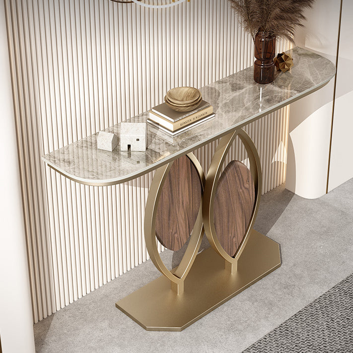 Glam Half Moon Console Accent Table Antique Finish Console Sofa Table