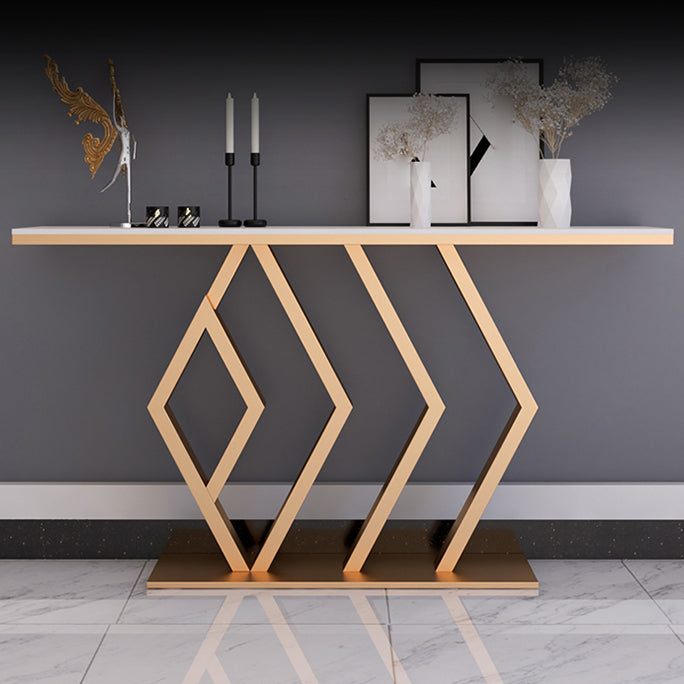 31.5" Tall 1-shelf Console Table Stone Stain Resistant Accent Table