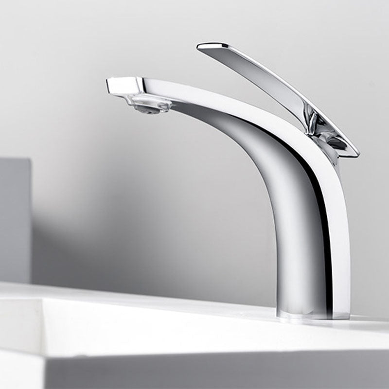 Modern Copper Vessel Faucet Lever Handles Low Arc Vessel Faucet for Bathroom