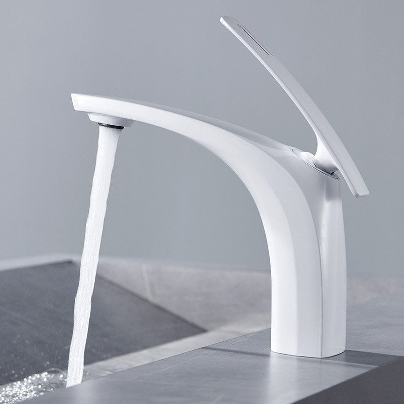 Modern Copper Vessel Faucet Lever Handles Low Arc Vessel Faucet for Bathroom