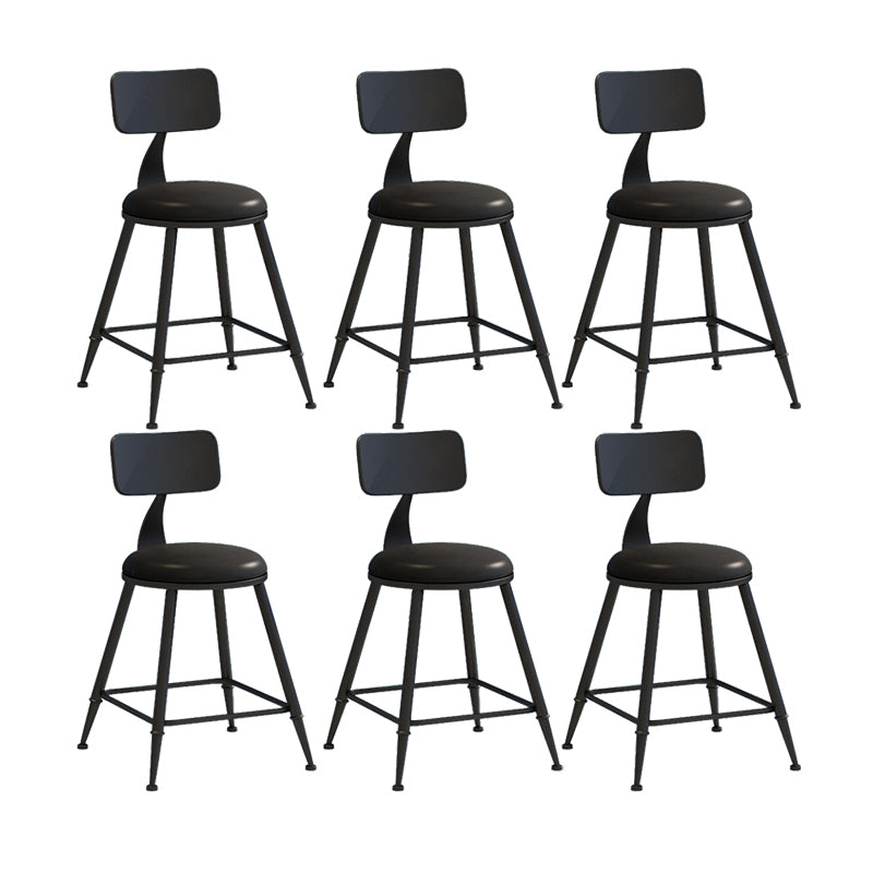 Nordic Armless Backrest Counter Stool Iron Couture Bar Stool with Cushion and Pedal