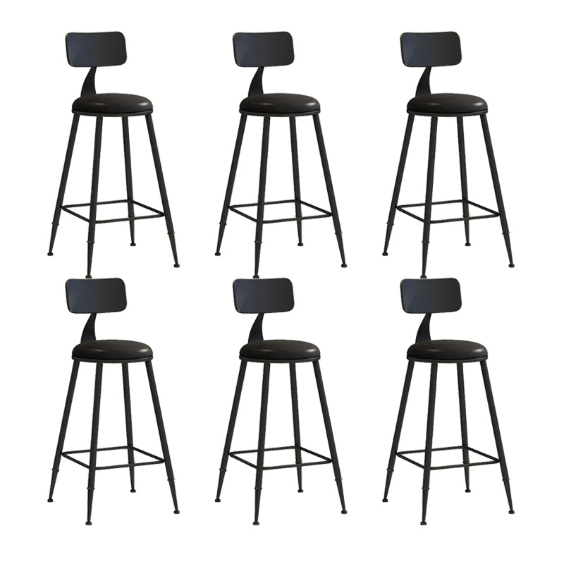 Nordic Armless Backrest Counter Stool Iron Couture Bar Stool with Cushion and Pedal
