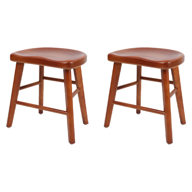 Contemporary Style Solid Wood Home Stool Matte Finish with Footrest