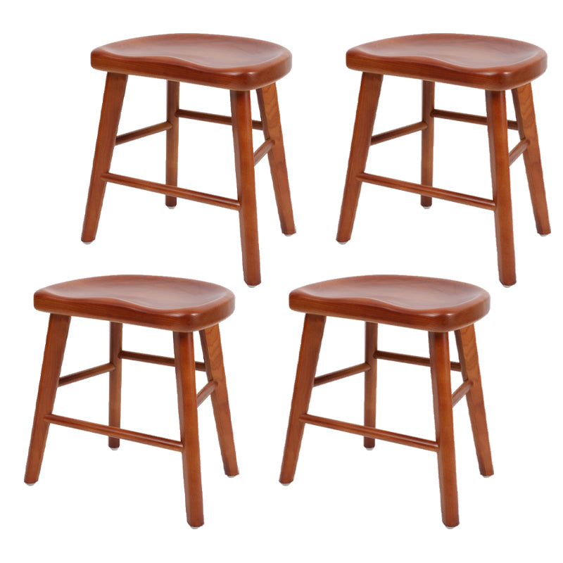 Contemporary Style Solid Wood Home Stool Matte Finish with Footrest