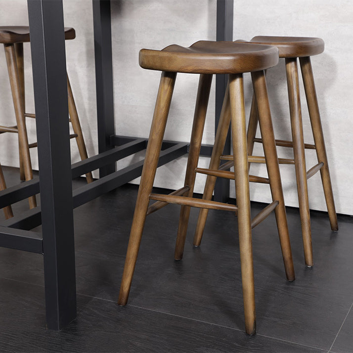 Contemporary Style Solid Wood Home Stool Matte Finish with Footrest