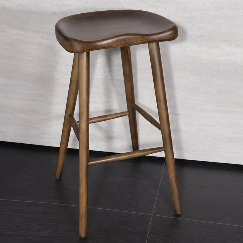Contemporary Style Solid Wood Home Stool Matte Finish with Footrest