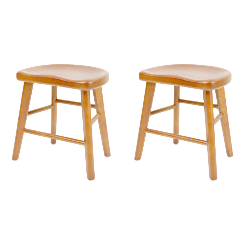 Contemporary Style Solid Wood Home Stool Matte Finish with Footrest