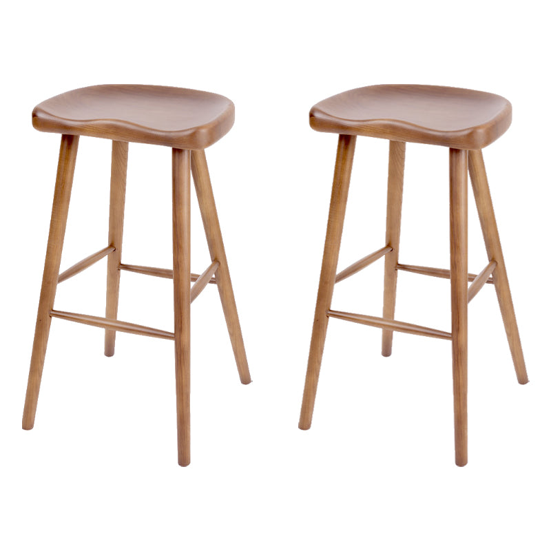 Contemporary Style Solid Wood Home Stool Matte Finish with Footrest