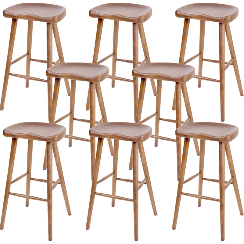 Contemporary Style Solid Wood Home Stool Matte Finish with Footrest