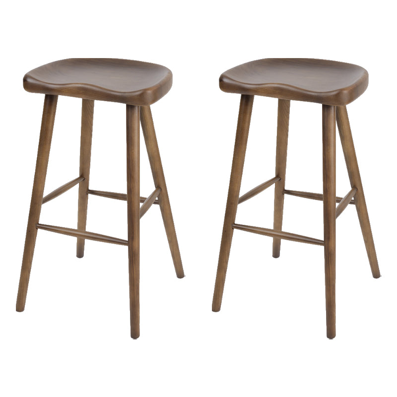 Contemporary Style Solid Wood Home Stool Matte Finish with Footrest