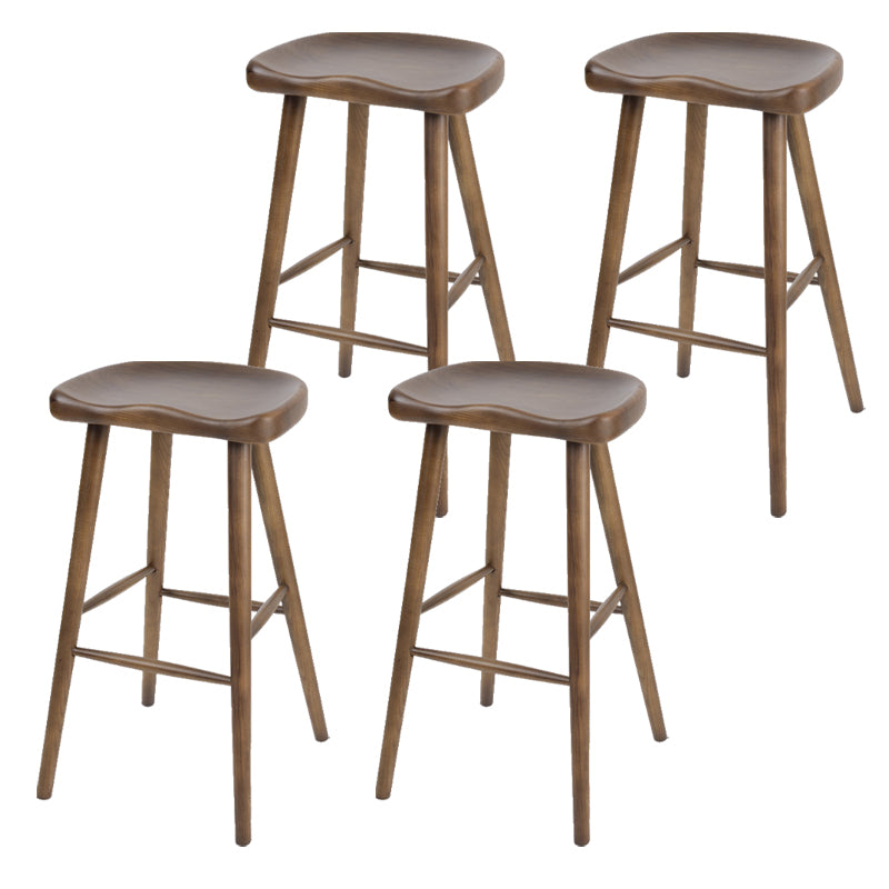 Contemporary Style Solid Wood Home Stool Matte Finish with Footrest