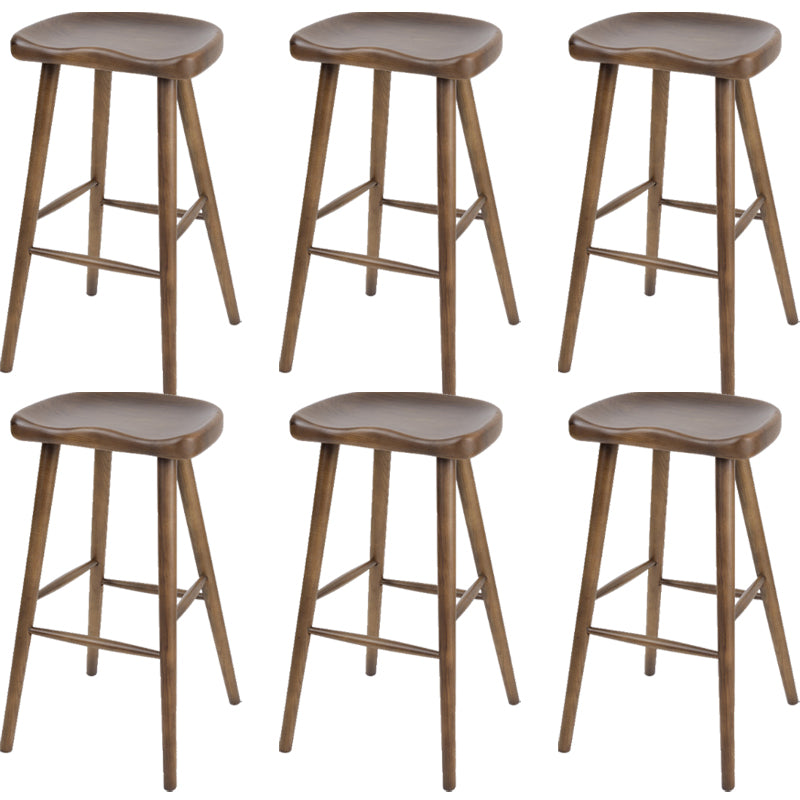 Contemporary Style Solid Wood Home Stool Matte Finish with Footrest