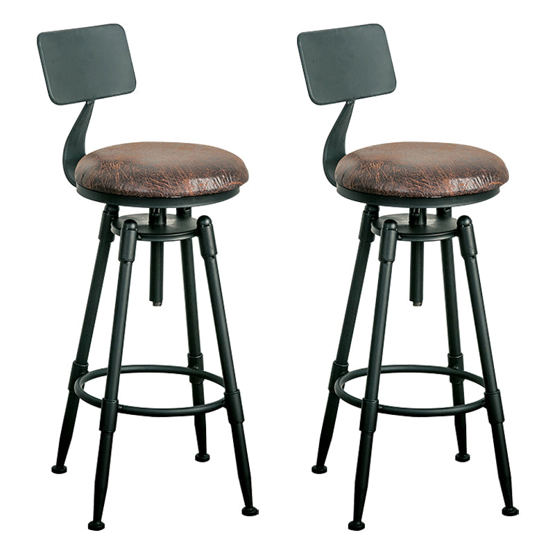 Modern Armless Rotatable Counter Stool Iron Bar Stool with Pedal