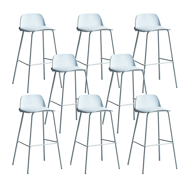 Plastic Stool Contemporary Low Back Bar Height Stool with Metal Legs