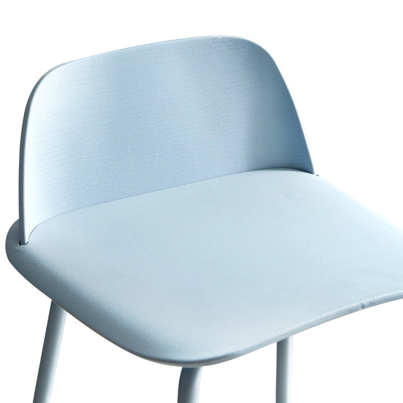 Plastic Stool Contemporary Low Back Bar Height Stool with Metal Legs